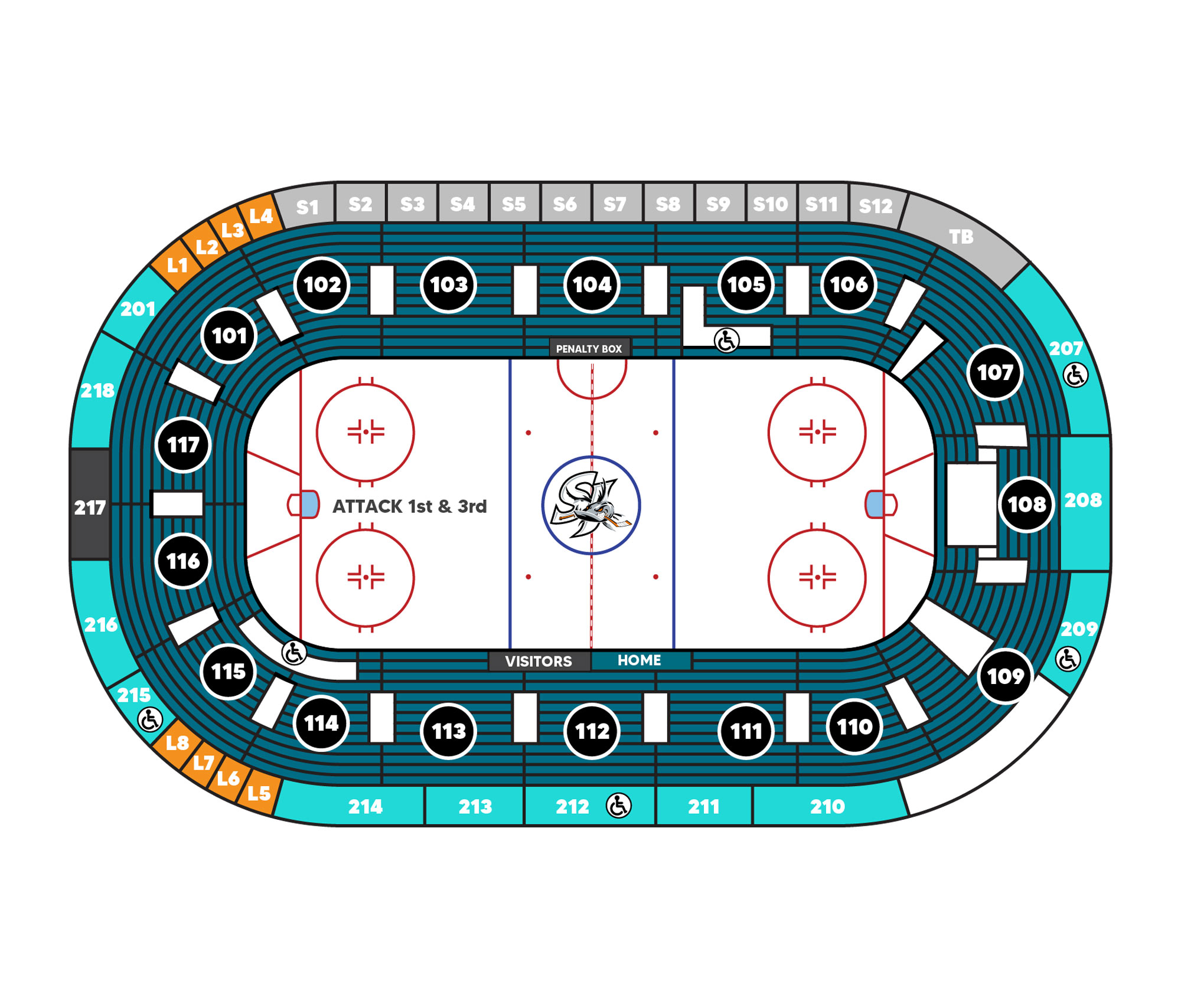 Tech CU Arena / San Jose Barracuda Suite Map and Seating Chart